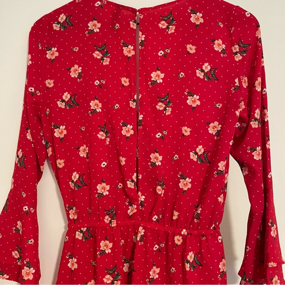 H&M Vibrant Red Floral Romper - Picture 6 of 6